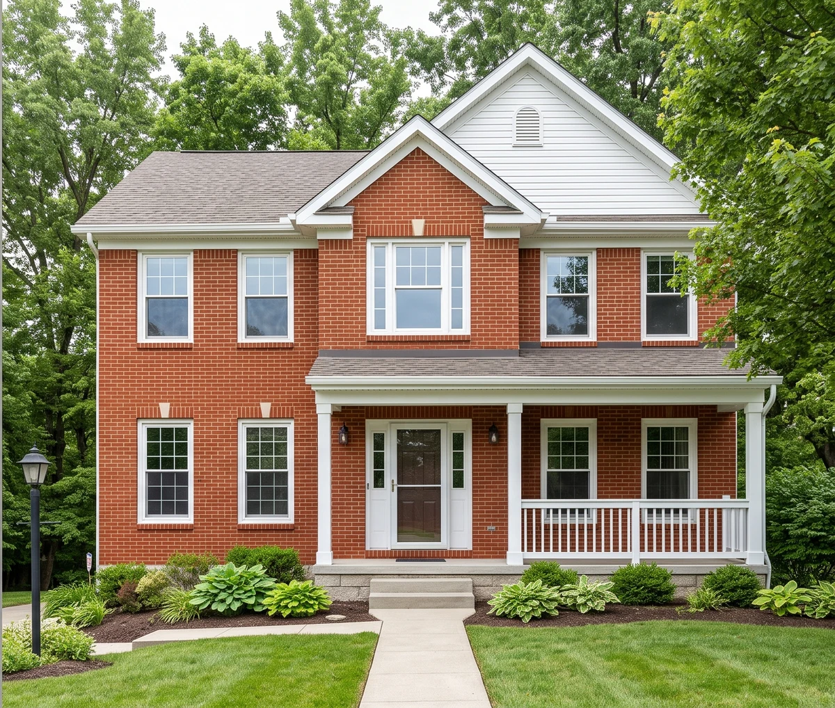 Two story brick home, full soft wash after - Cincinnati, OH