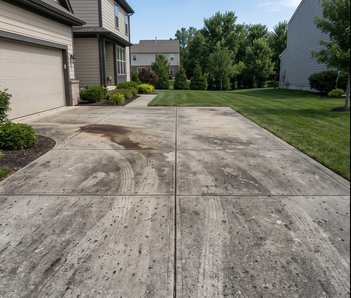 Driveway back from years of buildup before - West Chester area