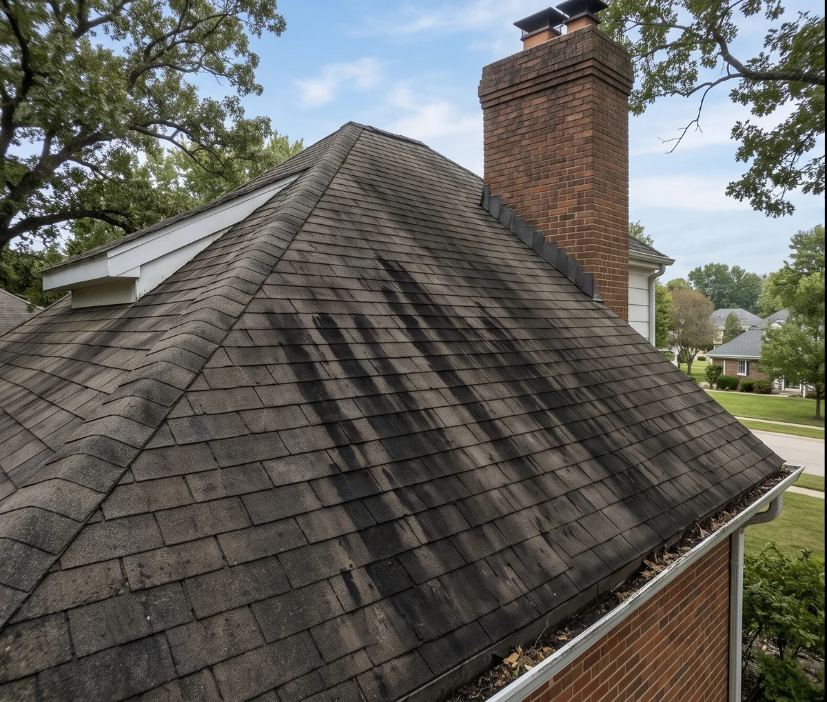 Black roof streaks, gone for years before - Anderson Township