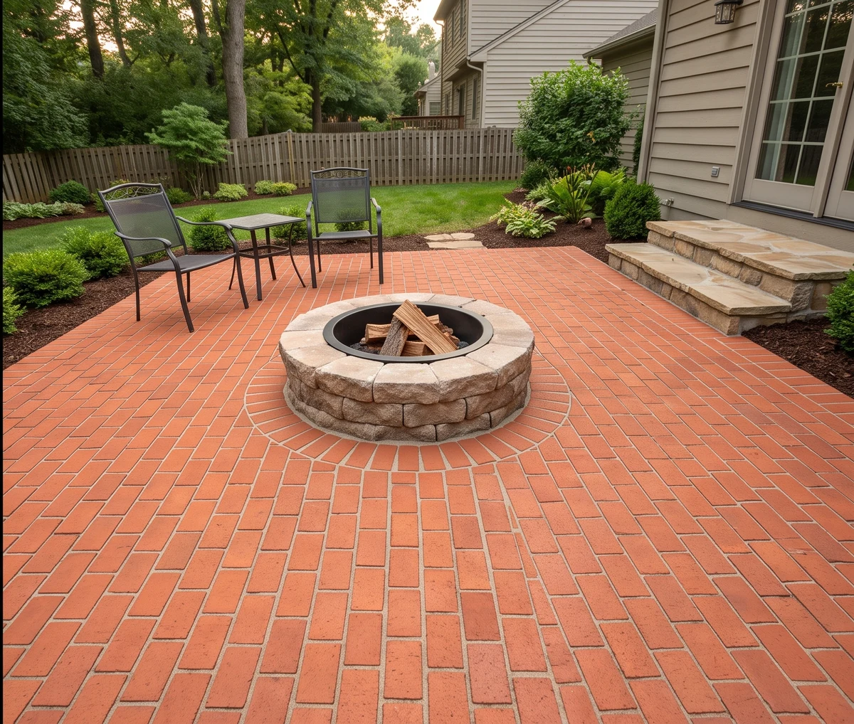 Restored warm paver colors with clean joints after washing in Cincinnati