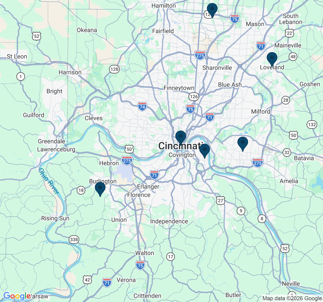 Cincinnati ProWash coverage map